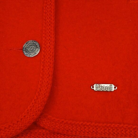 Boos Austrian Original New Wool Cardigan Coin Detail Buttons 44 M Red Vintage - Picture 3 of 12